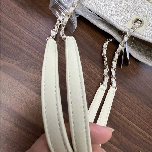 CHANEL DEAUVILLE TOTE RAFFIA WITH GLITTER AUTHENTIC ❗️ - Picture 12 of 16